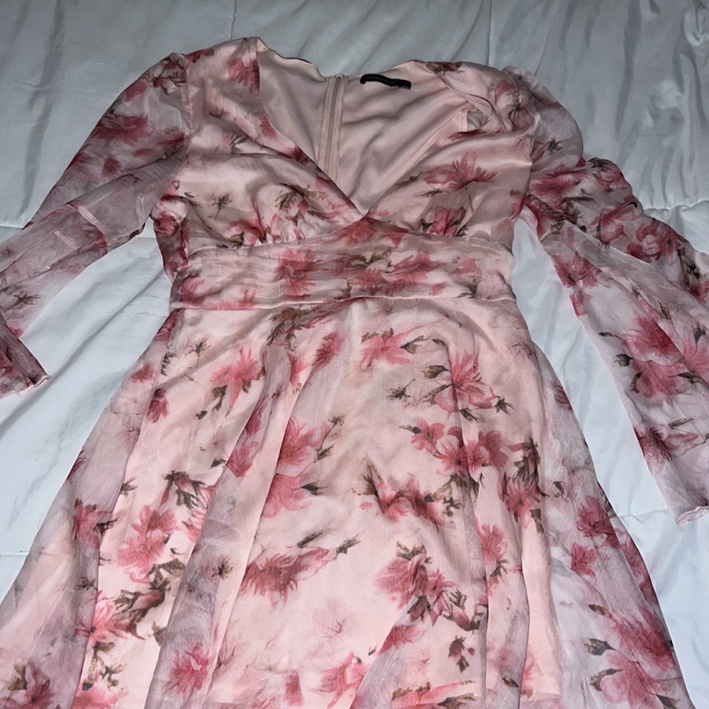 Pink flowy flower dress